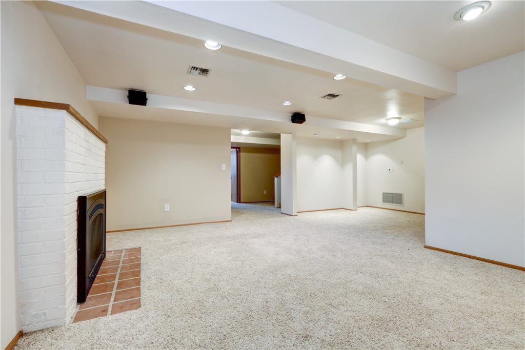newly painted basement
